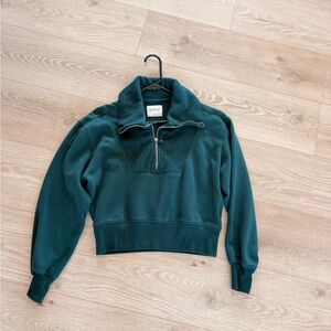 Abercrombie & Fitch Green Half-Zip Sweatshirt XS